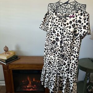Betsey Johnson Leopard Print Ruffle Hem Dress